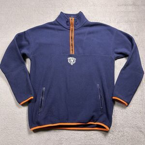 Tailgate Chicago Bears Fleece Pullover Adult XS Half Zip Navy Blue NFL Retro